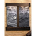 Aspen Falls Round Wall Fountain - Blackened Copper-Black Sizepider Marble