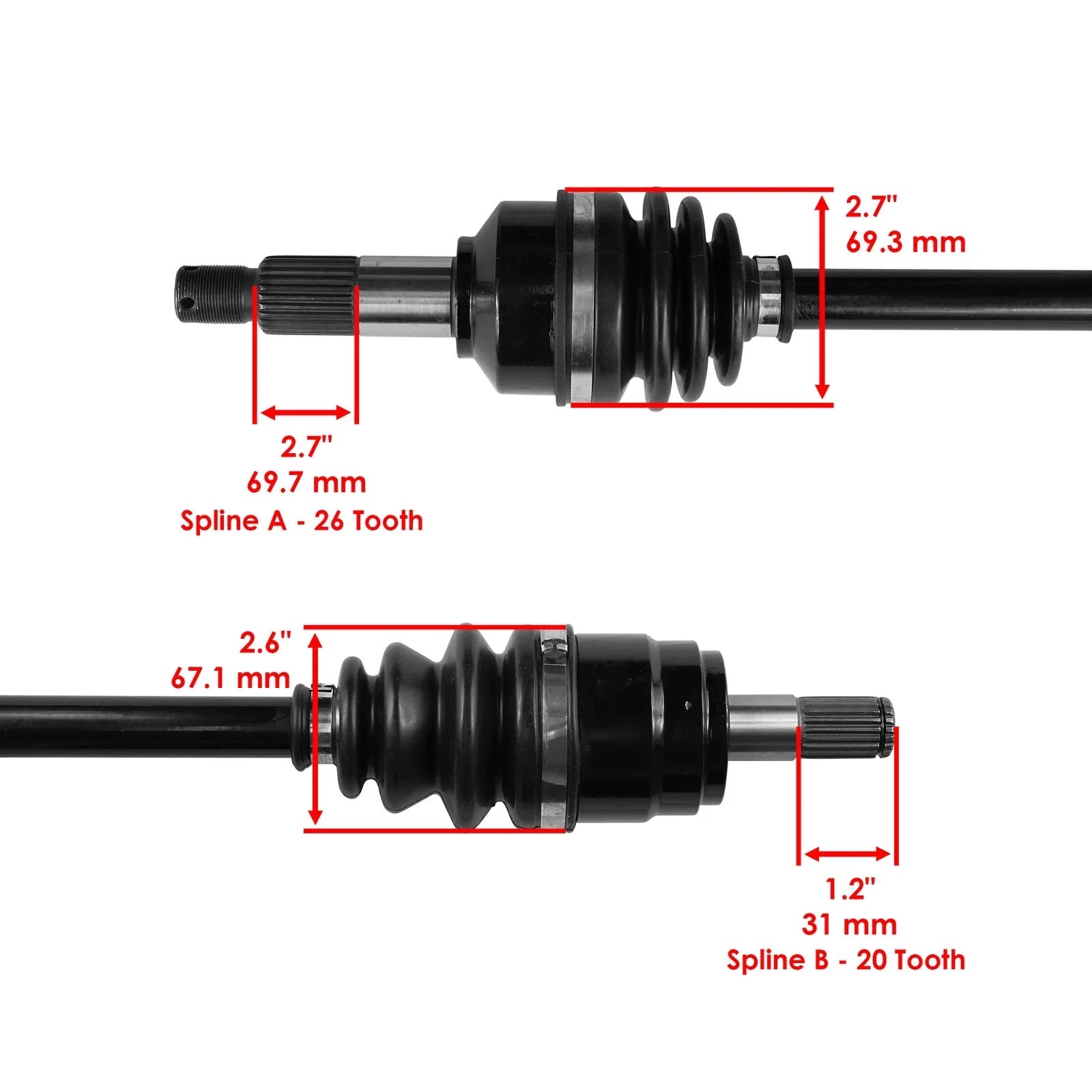 Front Left CV Joint Axle for Honda TRX420FA5 TRX420FA6 Rancher 420 4X4 2015-2019
