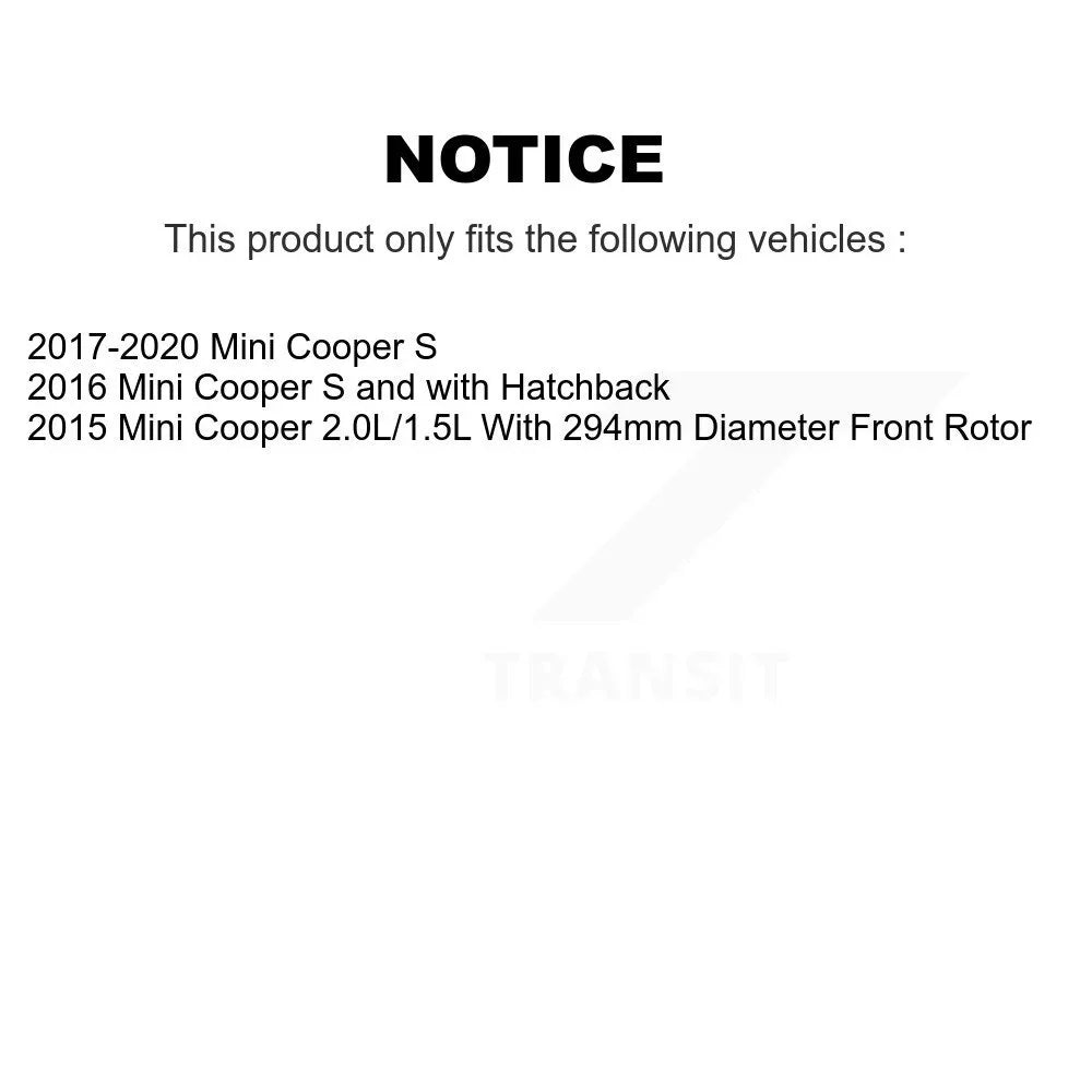 Transit Auto - Front Rear Coated Drilled Sizelotted Disc Brake Rotors And Sizeemi-Metallic Pads Kit For Mini Cooper KDSize-100773