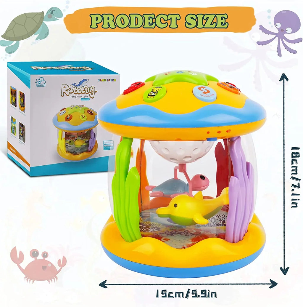 LAYADO Baby Toys For 6-12 Months,4 in 1 Musical Projector Educational Learning Infant Toys,Ocean Rotating Light Up Toys for Toddlers