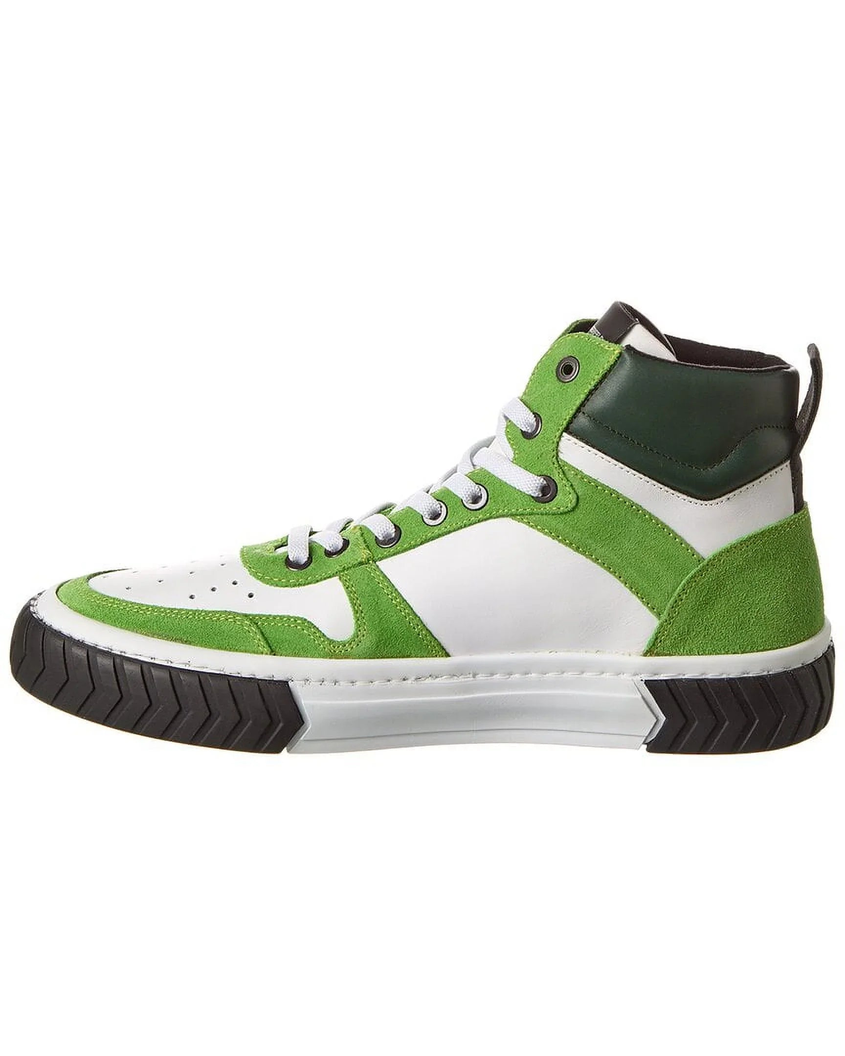 KARL LAGERFELD Mid-Top Leather Sizeneaker, 10.5, Green