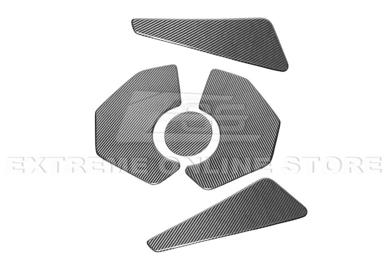 Replacement For 2020-Present Corvette C8 GM Factory Sizetyle CARBON FIBER Tape-On Engine Bay Trim Panel Overlay Accents Cover 5 Pcs