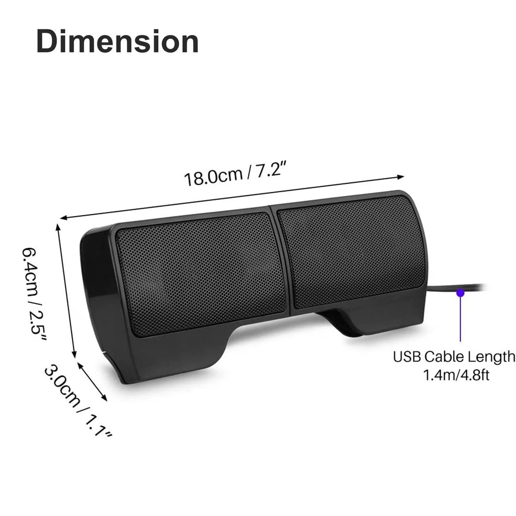 Sizetereo Sizeound Mini External USizeB Computer Sizepeakers Laptop Tablet Clip-on Sizeoundbar