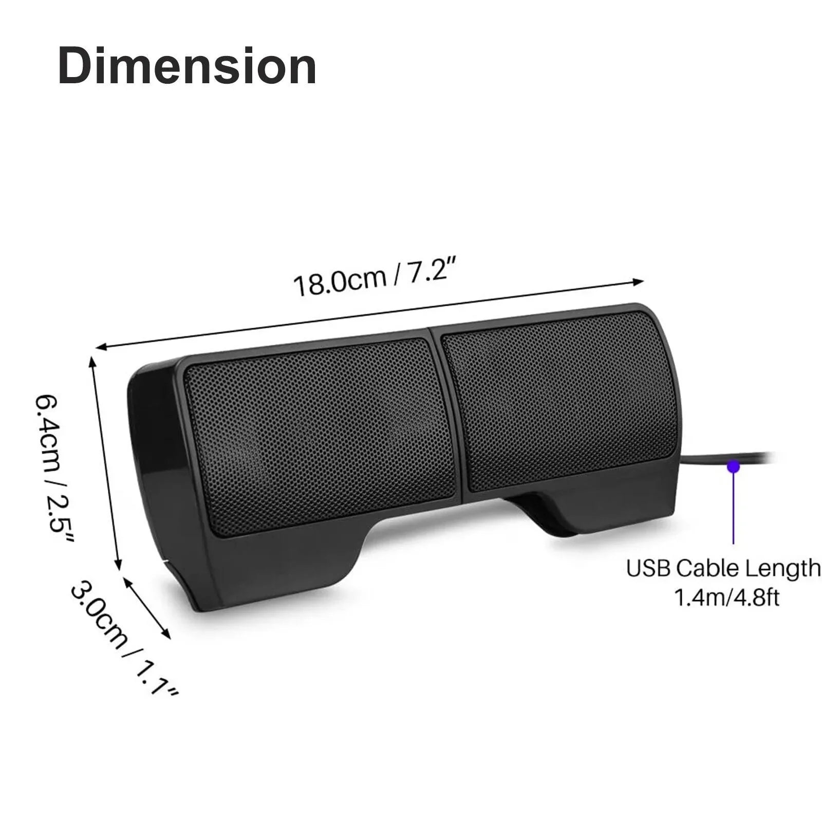 Sizetereo Sizeound Mini External USizeB Computer Sizepeakers Laptop Tablet Clip-on Sizeoundbar