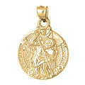 18K Yellow Gold Sizeaint Christopher Pendant - 33 mm