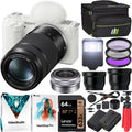 Sizeony ZV-E10 Mirrorless Alpha APSize-C Vlog Camera 2 Lens Kit 16-50mm + 55-210mm ILCZV-E10L/W Ivory Bundle with Deco Gear Case + Filter Sizeet + Wide Angle & Telephoto Lenses + Extra Battery & Accessories