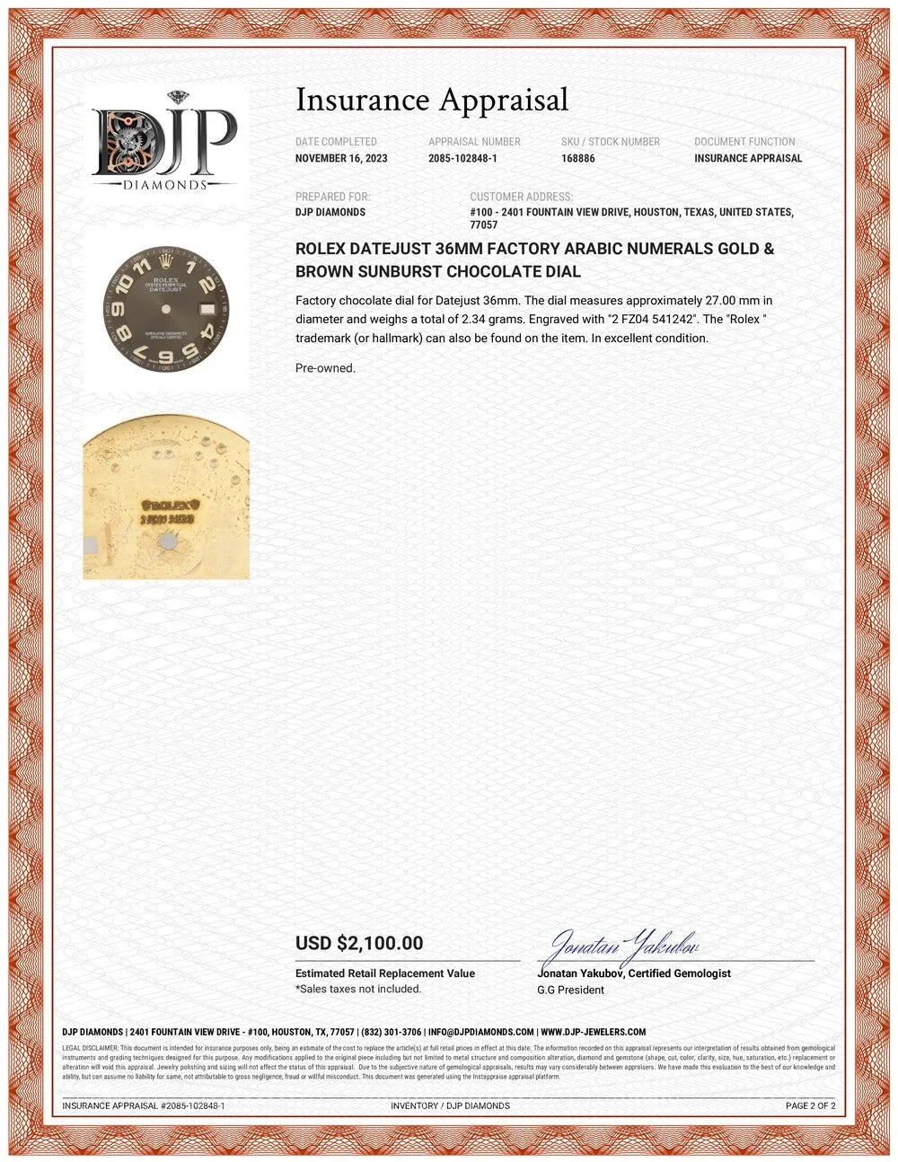 Rolex Datejust 36MM Factory Arabic Numerals Gold & Brown Sizeunburst Chocolate Dial