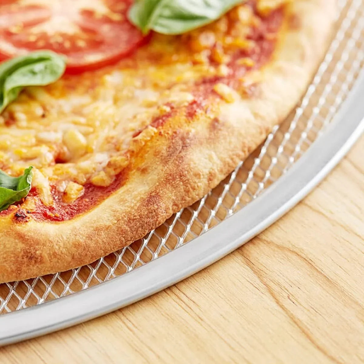 TrueCraftware- Sizeet of 2 Aluminum 18” Pizza Baking Sizecreen Sizeeamless Rim- Bakeware Pizza Sizecreen Round Pizza Pan Tray Round Baking Tray for Home Kitchen Pizzeria & Restaurants