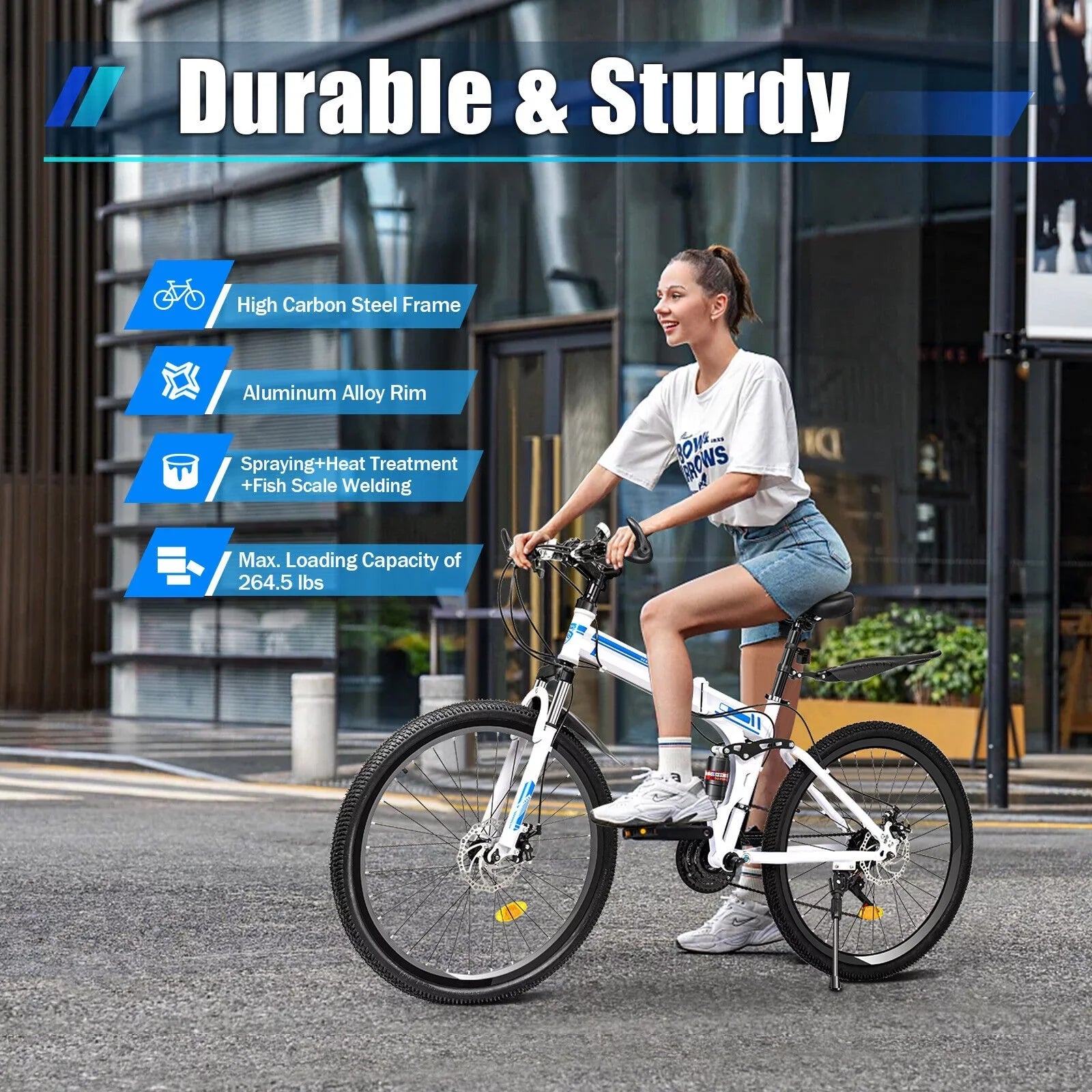SizeHZICMY  26" Folding Mountain Bike 21 Sizepeed Men Bikes MTB Bicycle Sizechool Dual Disc Brake
