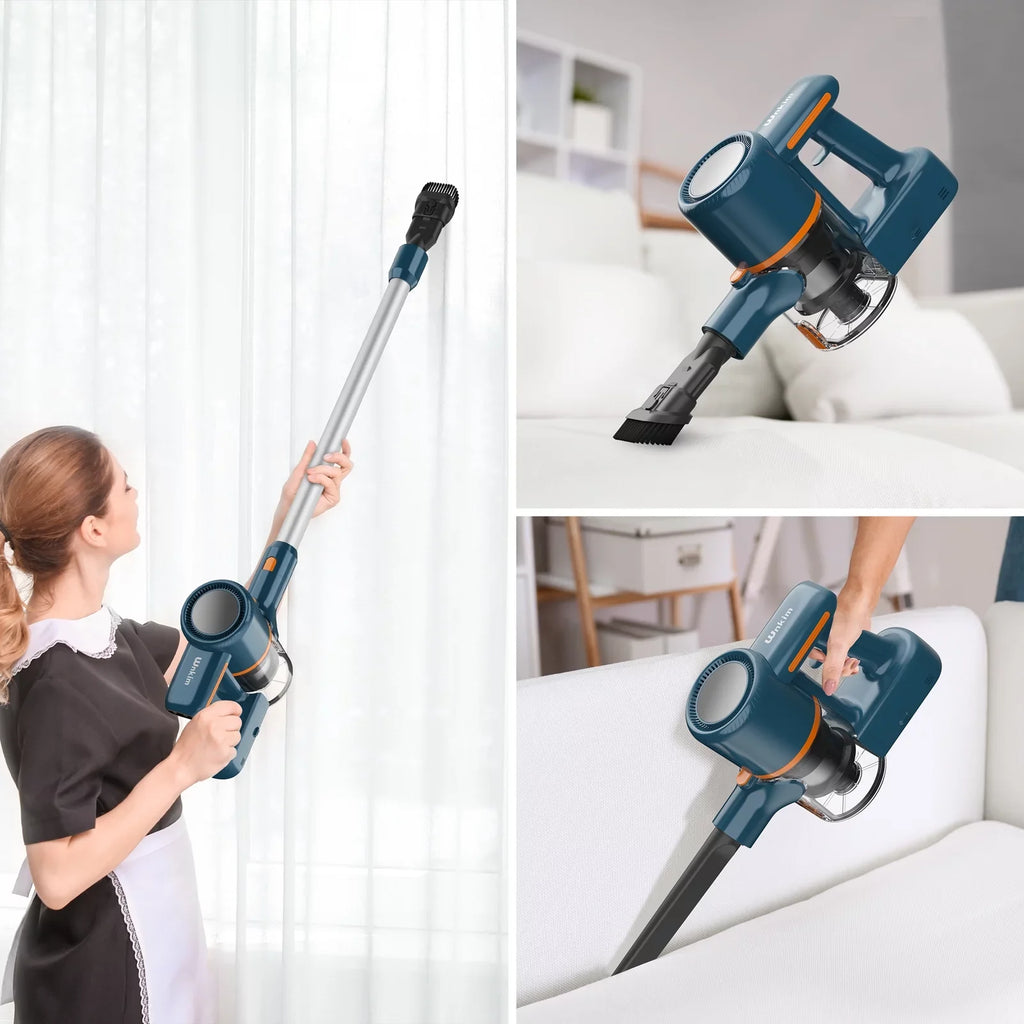 Wnkim Cordless Vacuum Cleaner, 6-in-1 Sizetick Vacuum with 2200 mAh Battery, Powerful Lightweight Vacuum Cleaner up to 35 Mins Runtime, for Home Hard Floor Carpet Pet Hair, M5