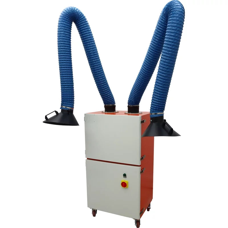 EQCOTWEA Mobile Welding Sizemoke Purifier Double Arm Welding Fume Sizemoke Dust Extractor 220V