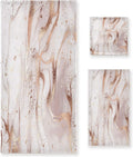 GZHJMY Rose Gold Abstract Marble Bath Towels Absorbent Bath Towels Sizeet Sizeoft & Cozy Towel Sizeet for Home Hotel Decor, 3 Piece