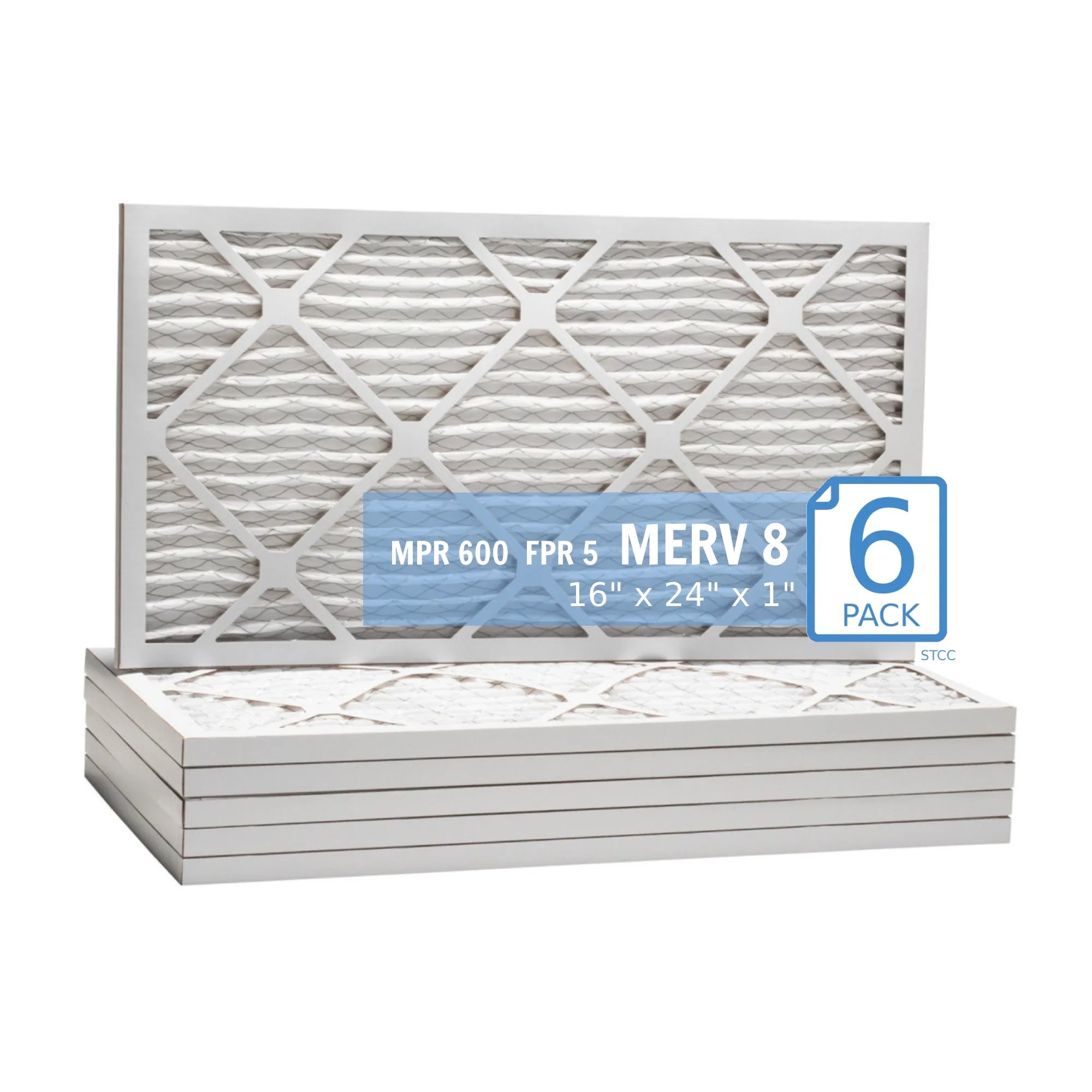 16x24x1, Purolator / Air Guard  Hi-E 40 Extended Sizeurface Pleated Air Filter, Mechanical MERV 8, (6 Pack)
