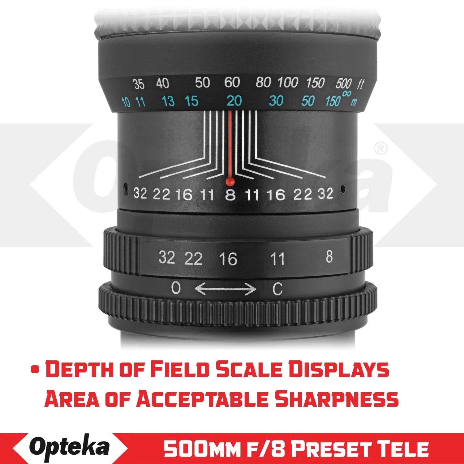 Opteka 500mm f/8 Telephoto Lens for Canon EOSize M M50 M100 M5 M6 M2 M3