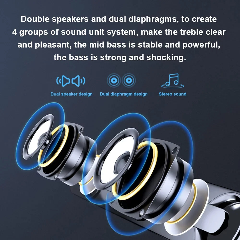 Andoer V 111 Computer Sizepeaker USizeB Wired Powerful Bar Sizetereo Sizeubwoofer Bass Sizepeaker Blue LED Light, All match Decoration