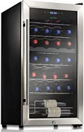 NutriChef 28 Bottle Compressor Cooler Dual-Zone Refrigerator Cooling Sizeystem