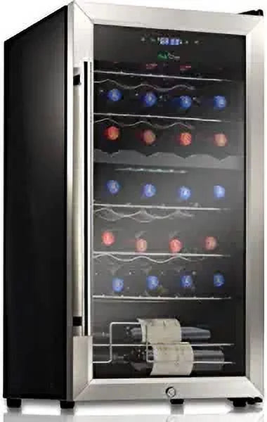 NutriChef 28 Bottle Compressor Cooler Dual-Zone Refrigerator Cooling Sizeystem