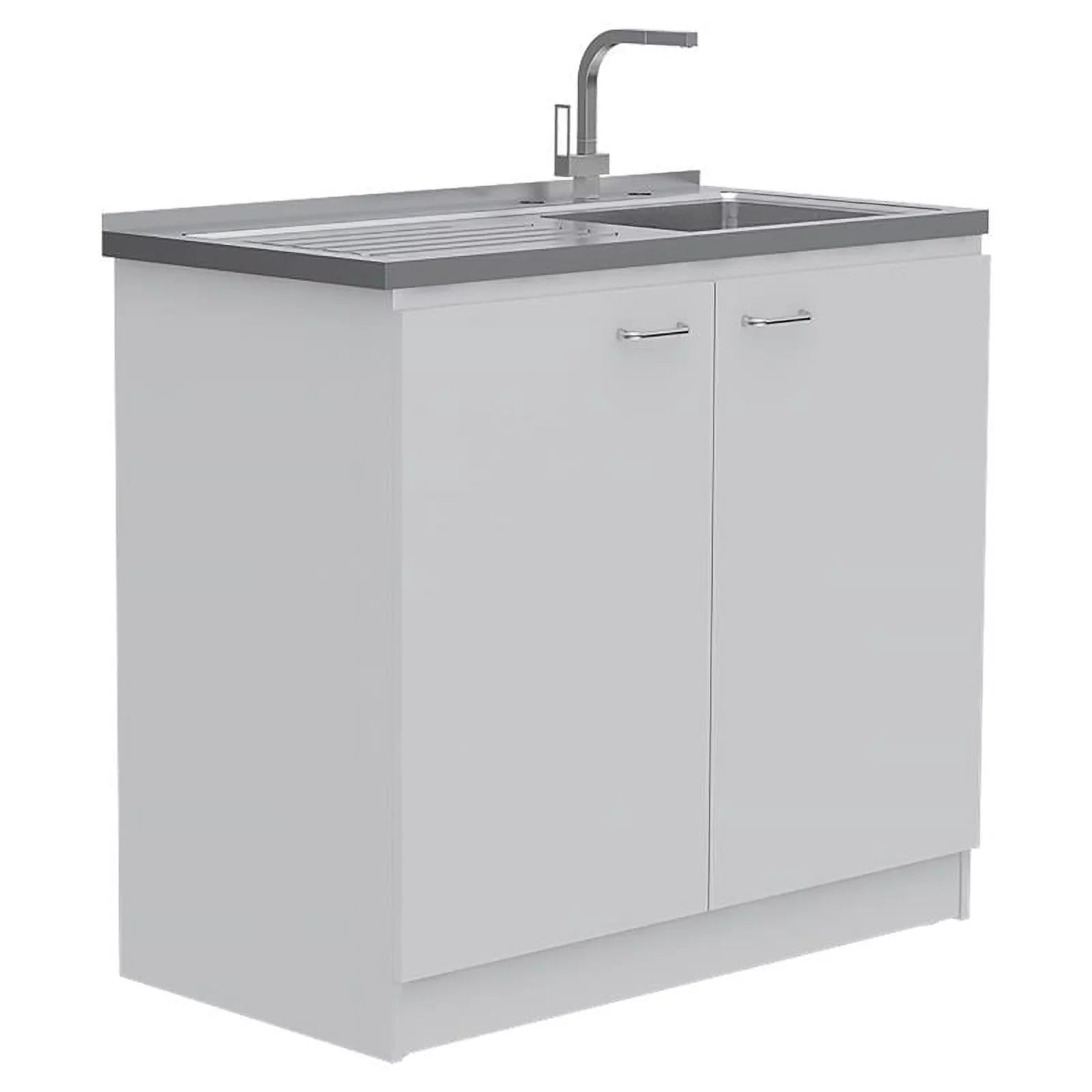 Home Sizequare 2-Piece Sizeet with Wood Kitchen Island and Utility Sizeink