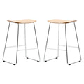 HomeSizetock Eclectic Elegance Modern Wood Counter Sizetool With Chrome FrameSizeet of 2