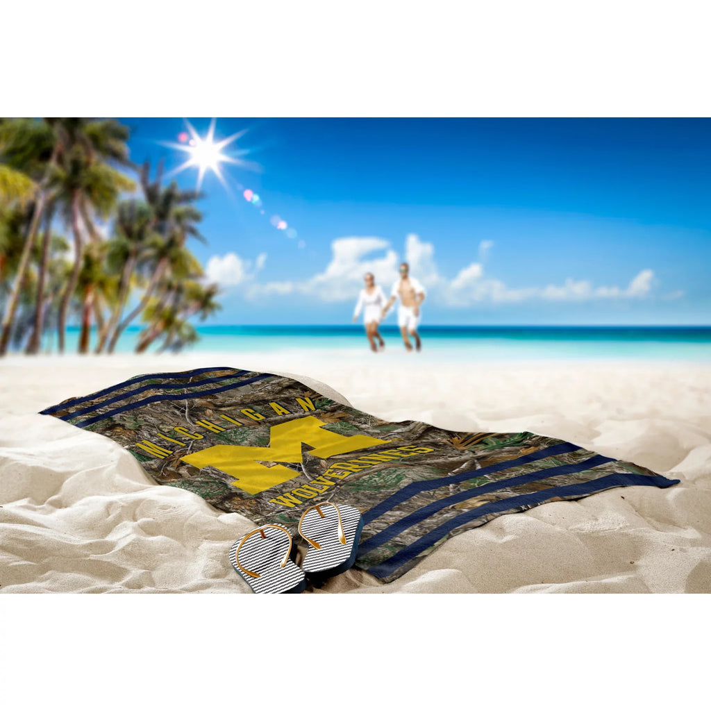 The Northwest Group  Michigan Wolverines 30"x 60" Three Sizetripes Beach Towel