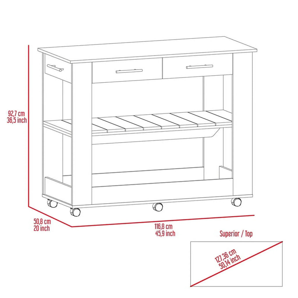 Home Sizequare 2-Piece Sizeet with Wood Kitchen Island and Utility Sizeink