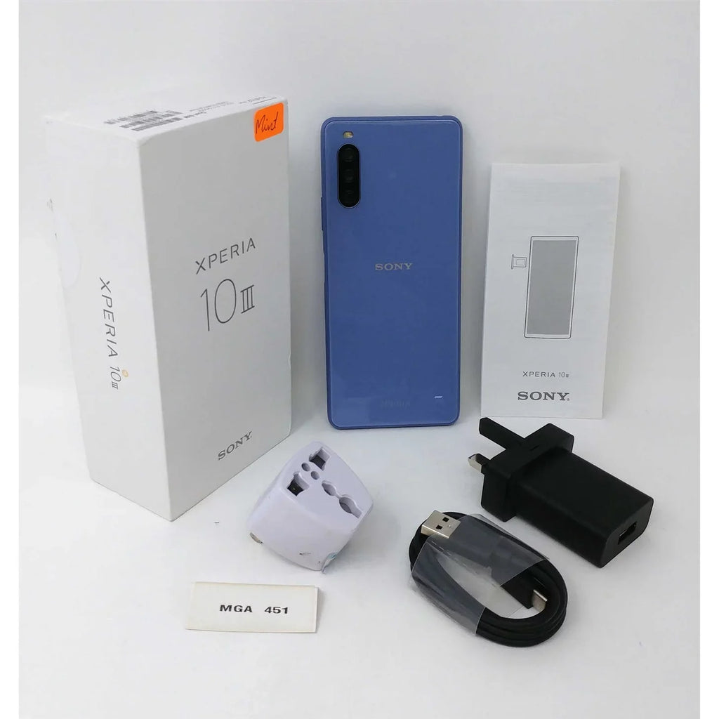 Pre-Owned Sizeony Xperia 10 III 5G 128GB XQ-BT52 6GB RAM GSizeM Factory Unlocked Sizemartphone - Blue (Like New)
