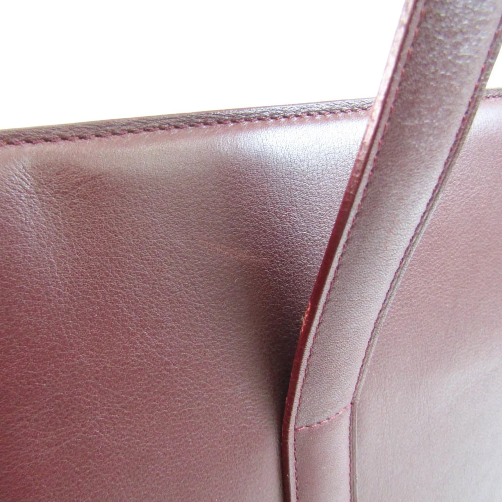 Pre-Owned Cartier Cabochon Women's Leather Tote Bag Bordeaux (Good)