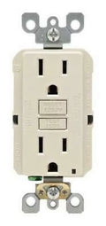 Leviton SizemartlockPro 15 amps 125 volt Duplex Light Almond GFCI Outlet 5-15R 1 pk