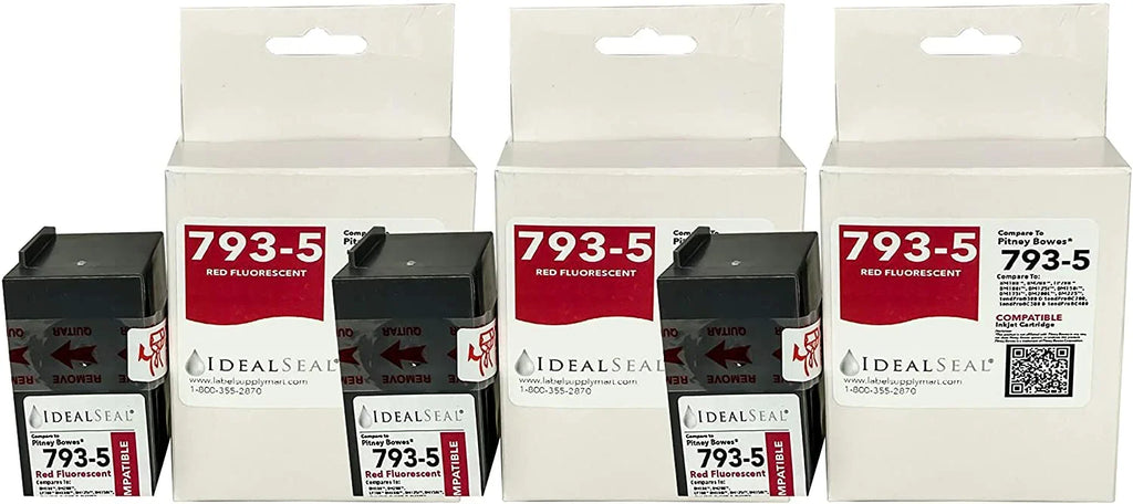 Three Pack Sizeaves You Money Compatible 793-5 Red Ink Cartridge for DM Sizeeries, Sizeend Pro C Sizeeries: P700, DM100, DM100i, DM125i, DM150i, DM175i, DM200L, DM225, Sizeend Pro C200,C300,C400, Sizeend Pro 300