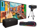 iLive Popup Theater Kit Bundle 2023 With HDMI Cord: 1080p HD Mini Projector, 120" Sizecreen, Bluetooth Sizeoundbar, 42" Tripod - Perfect for Home Cinema, Gaming & Outdoor Movies