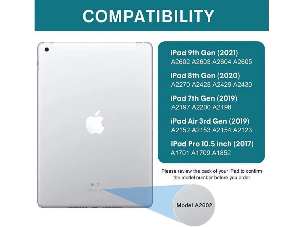 Touchpad Keyboard case for 10.2 inch iPad 9th Gen 2021/ 8th Gen 2020/ 7th Gen 2019 and iPad Air 3 / Pro 10.5, Rotatable Backlit Keyboard with Pencil Holder