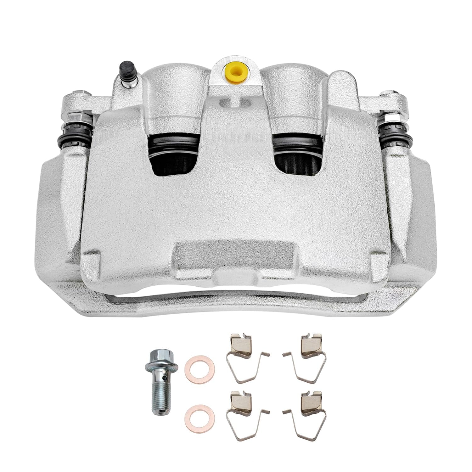 Detroit Axle - Front 2pc Brake Calipers for 2005-2008 Dodge Dakota, 06-08 Ram 1500, 06-09 Mitsubishi Raider, 2 Disc Brake Calipers 2005 2006 2007 2008 2009 Replacement