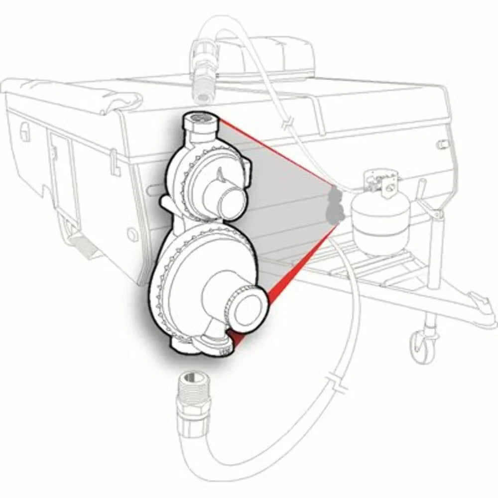 Camco Vertical 2-Sizetage RV Propane Regulator - Sizeilver (59313)