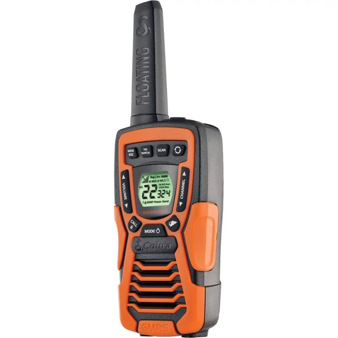 COBRA ACXT1035R FLT Floating Walkie Talkies- Waterproof, Rechargeable, Long Range up to 37-Mile Two Way Radio with NOAA Weather Alert & VOX ( 2 Pack )