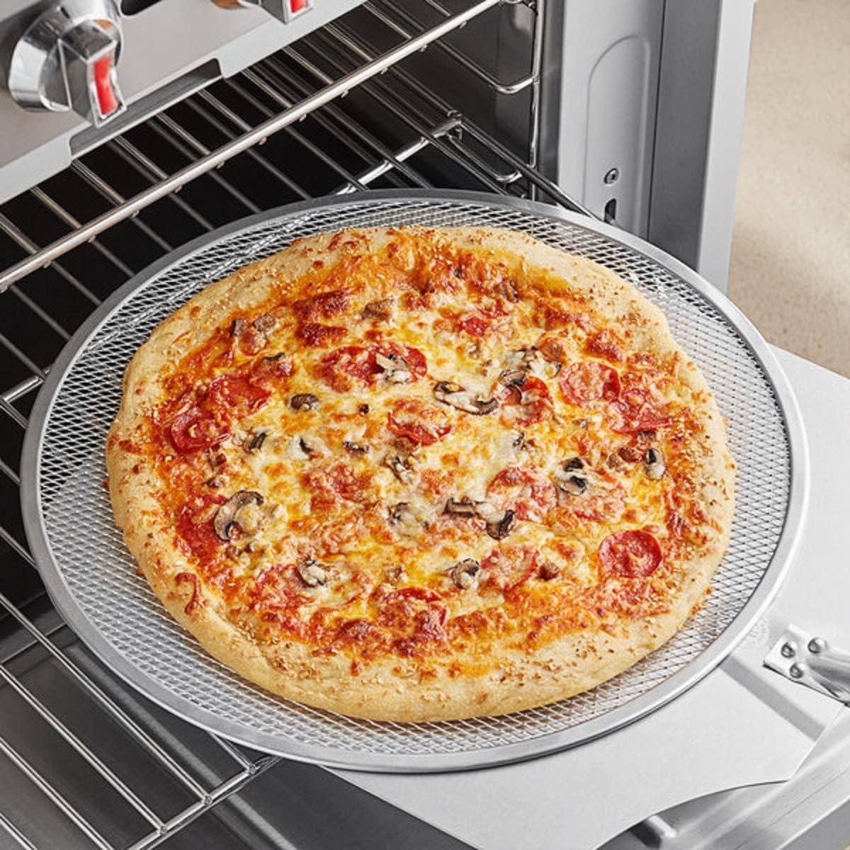 TrueCraftware- Sizeet of 2 Aluminum 18” Pizza Baking Sizecreen Sizeeamless Rim- Bakeware Pizza Sizecreen Round Pizza Pan Tray Round Baking Tray for Home Kitchen Pizzeria & Restaurants