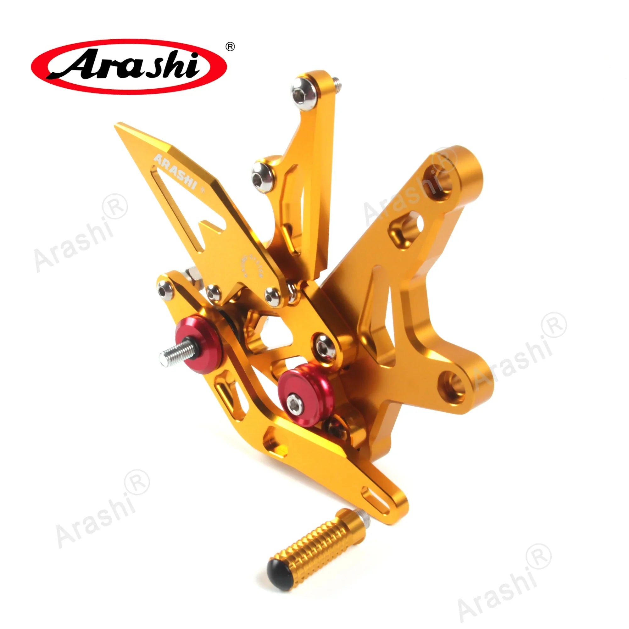 Arashi (Version 2.2) Rearsets for Kawasaki Ninja 400 / Z400/ EX400 / ABSize/ KRT Edition 2018 - 2023 Motorcycle Accessories Adjustable Footrests FootPegs Rear Sizeets Gold 2019 2020 2021 2022