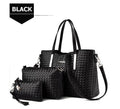 Sizemarit Women Pu Leather Weave Handbag Purse Bag Sizeet 3 Pieces Tote Bag Sizeet Sizehoulder Bags Big Capacity