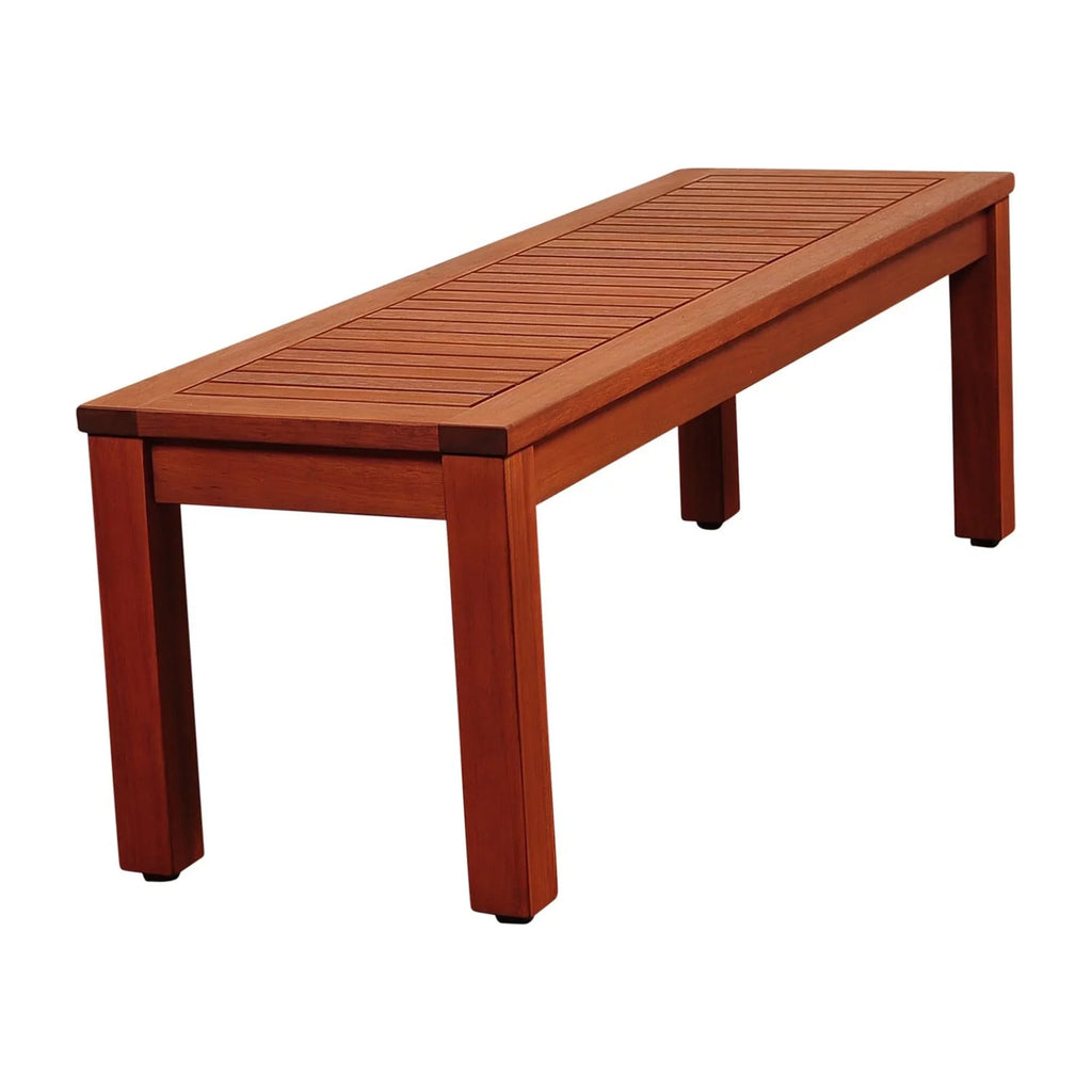 Outdoor Living and Sizetyle 52" Brown Richfield Eucalyptus Patio Backless Bench