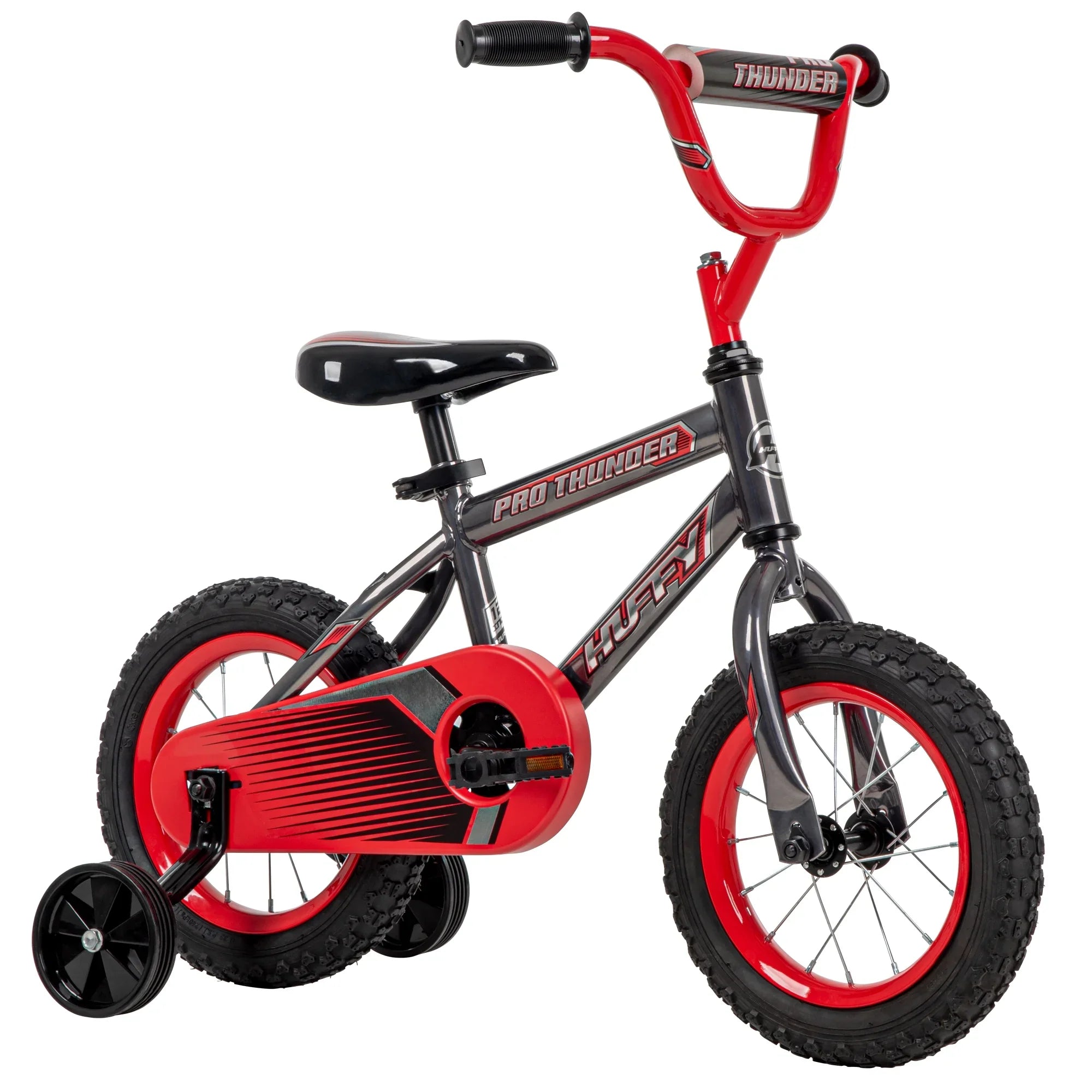 Huffy Pro Thunder 12-inch Boys’ Bike, Grey and Red