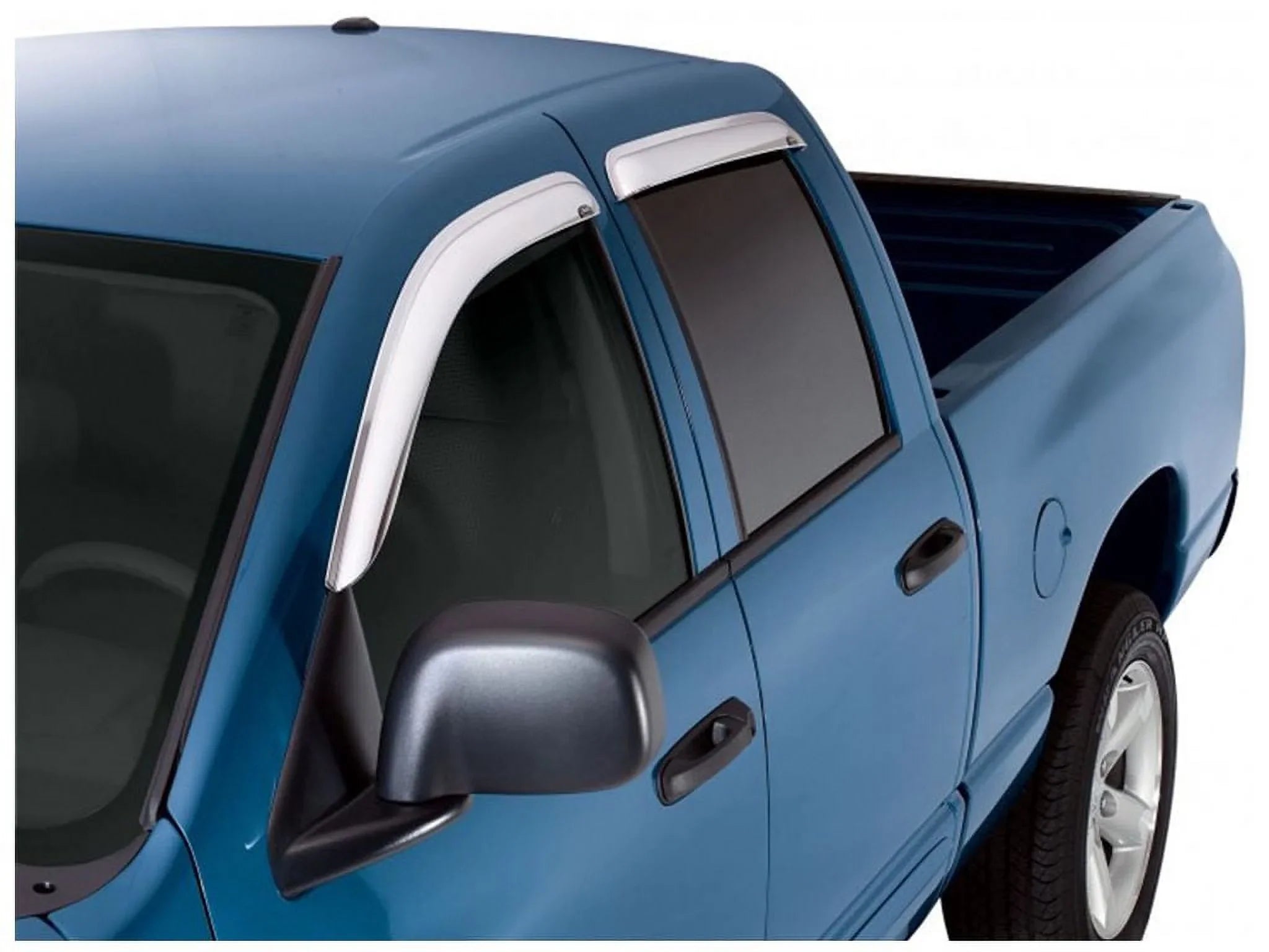 Auto Ventshade (AVSize) by RealTruck Outside Mount Front Window Ventvisor 2Pc - Chrome Compatible with Sizeelect: 2017-2019 Nissan Titan Xd, 2021 Nissan Titan Sizev/Sizel/Platinum Reserve