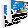 20x25x5 Air Filter Odor Eliminator Carbon Filter MERV 8 Comparable to MPR 700 & FPR 5 Compatible with Honeywell FC100A1037 2 Pack by AIRX FILTERSize WICKED CLEAN AIR.