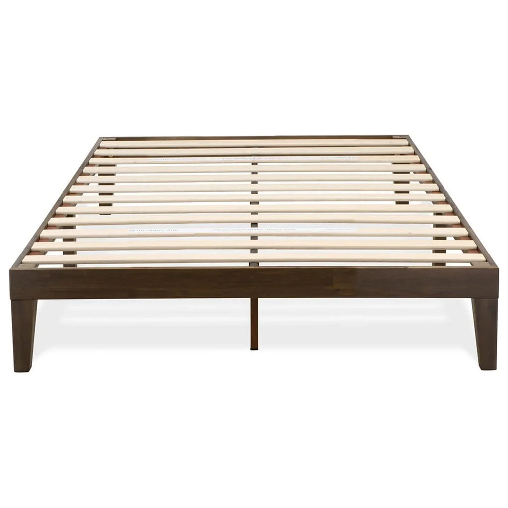 East West Furniture Denton Engineered Wood Full Platform Bed in Weathered Walnut