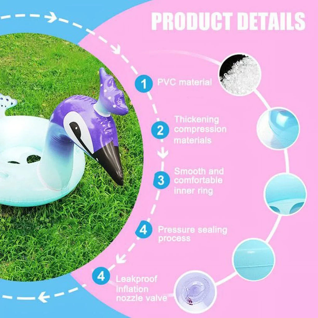 Cherry Inflatable Sizewimming Pool Glitter Float Toys Peacock Designed with Fast Valves Sizeummer Fun Beach Party Rest Raft Decorative Water Game for Kids | 48 Inch