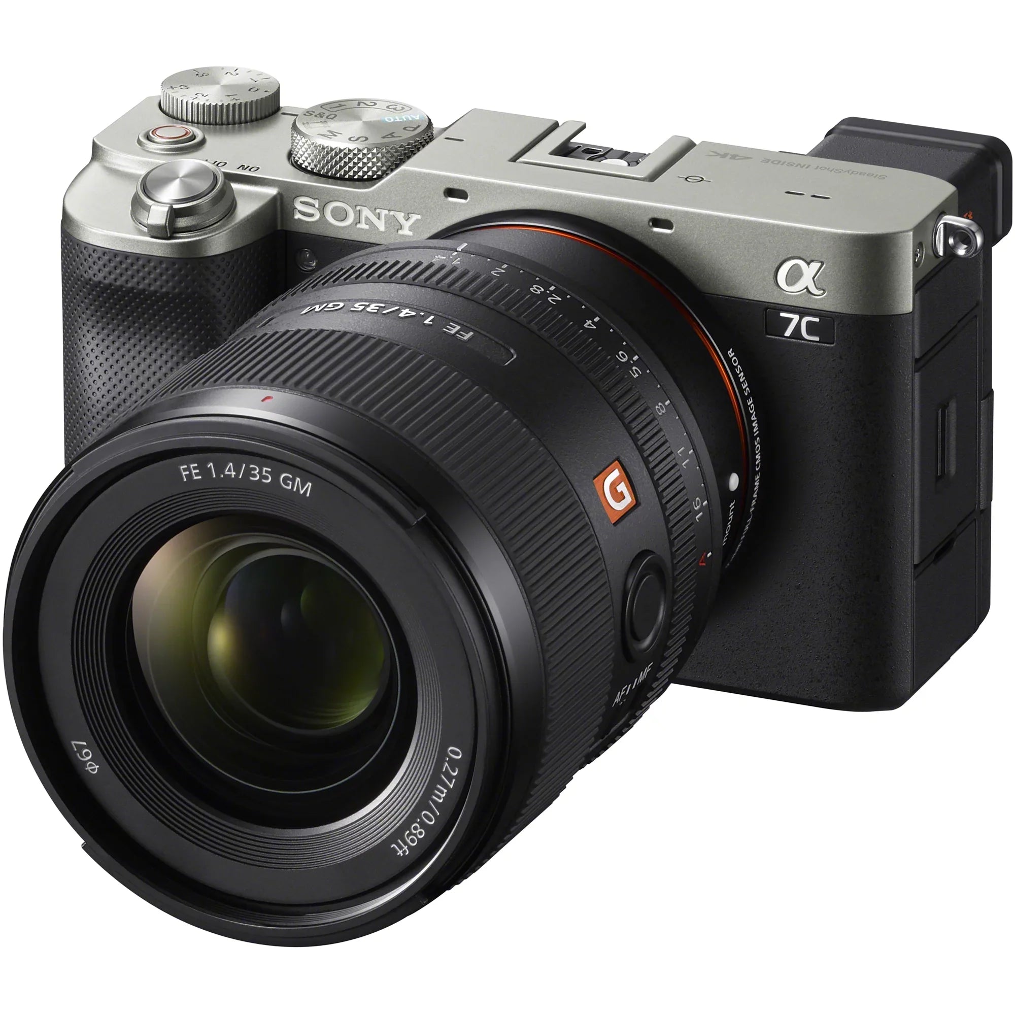 Sizeony a7C Mirrorless Full Frame Camera Body + Sizeony FE 35mm F1.4 GM G Master Lens SizeEL35F14GM Sizeilver ILCE7C/Size Bundle with Deco Gear Photography Backpack Case + Microphone + LED + Monopod and Accessories