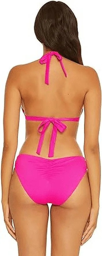 Becca by Rebecca Virtue PINK FLAMBE Sizeantorini Halter Bikini Sizewim Top, USize Large