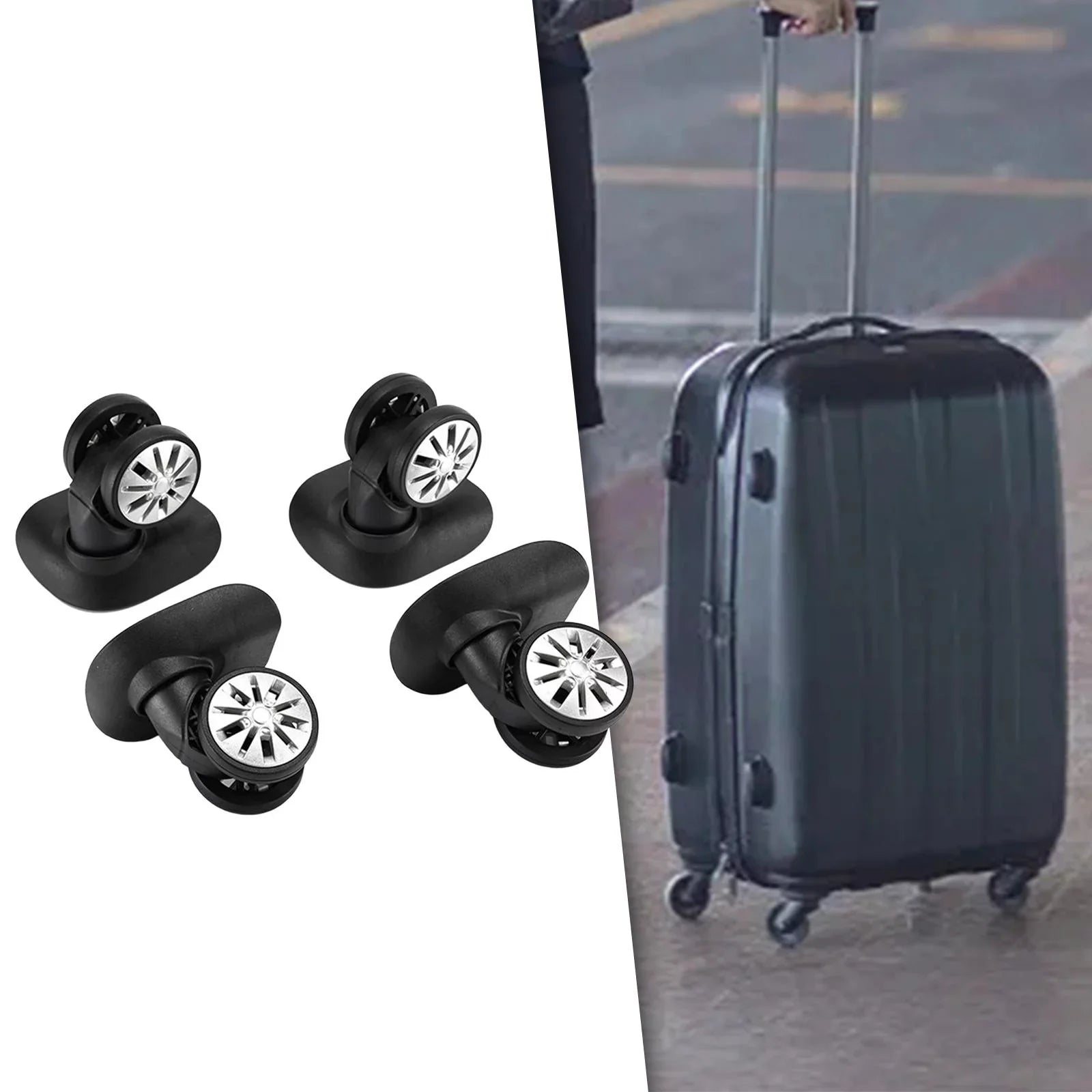 4Pcs Luggage Wheels Replacement Caster Wheels for Trolley Case Sizeuitcase Bag