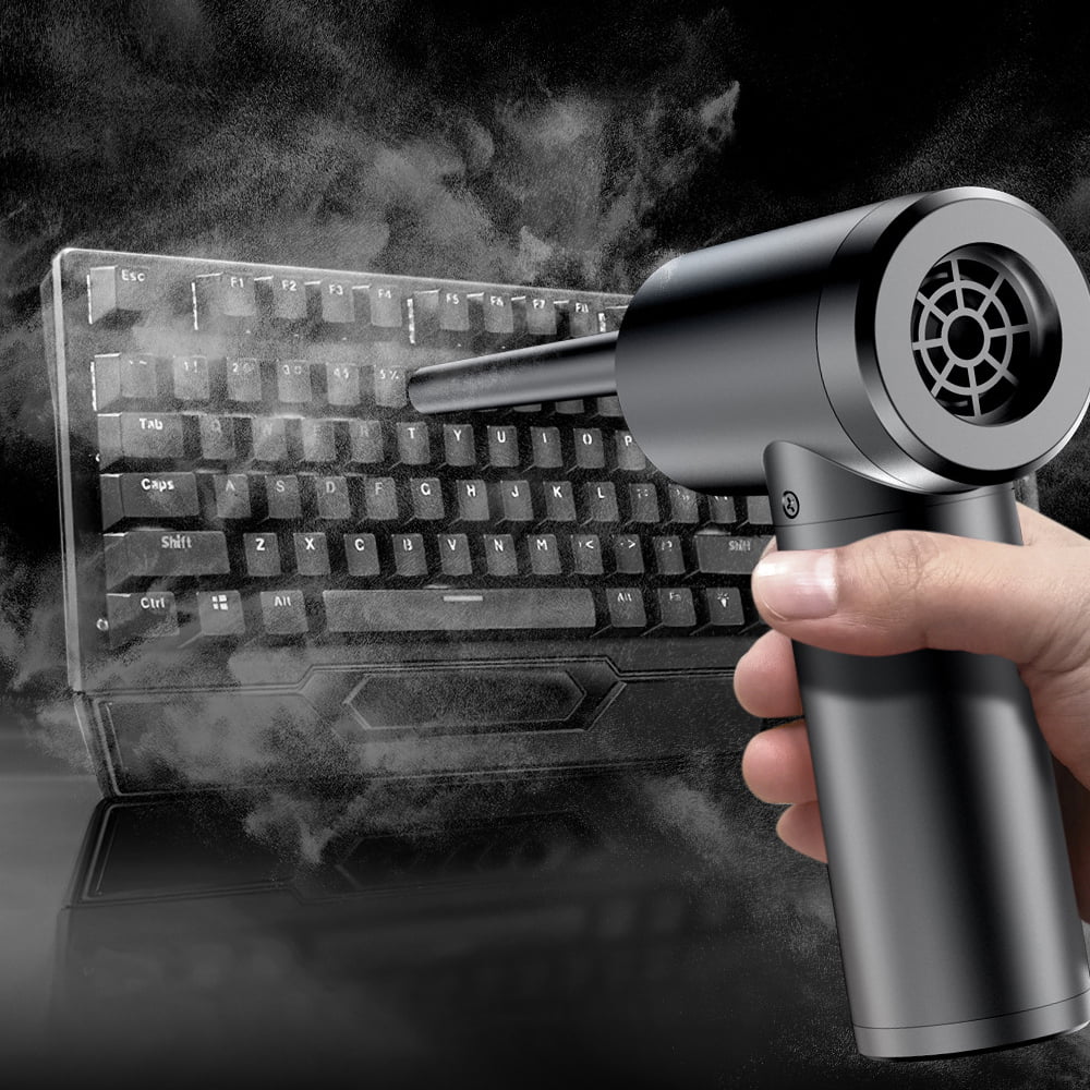 Compressed Air Duster, 50000RPM Electric Portable Air Blower with LED Light, 6000mAh Rechargeable Cordless Air Duster for Computer Keyboard Fast Charge