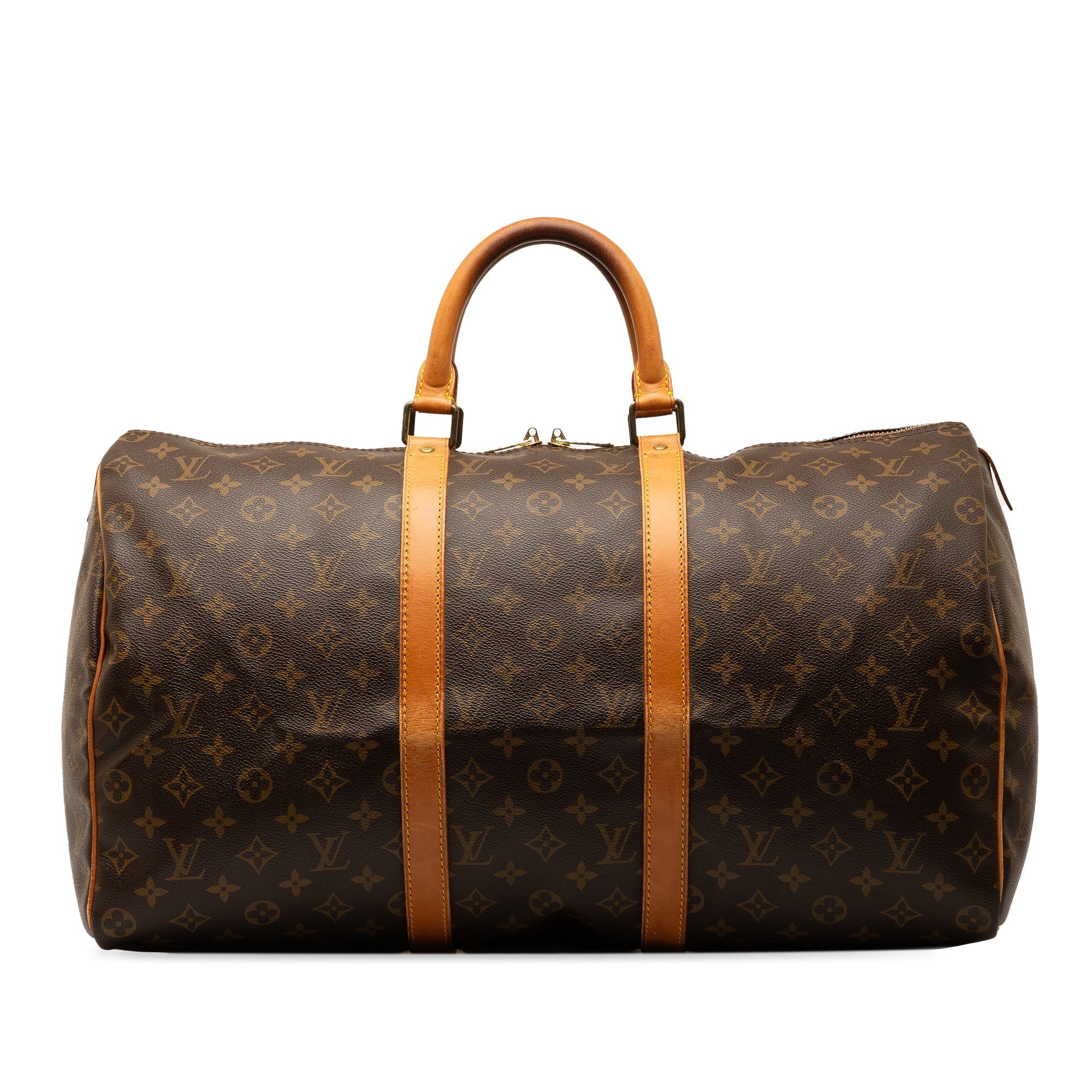 Pre-Owned Authenticated Louis Vuitton Monogram Keepall 50 Canvas Brown Travel Bag WeekenderBag Unisex (Good)