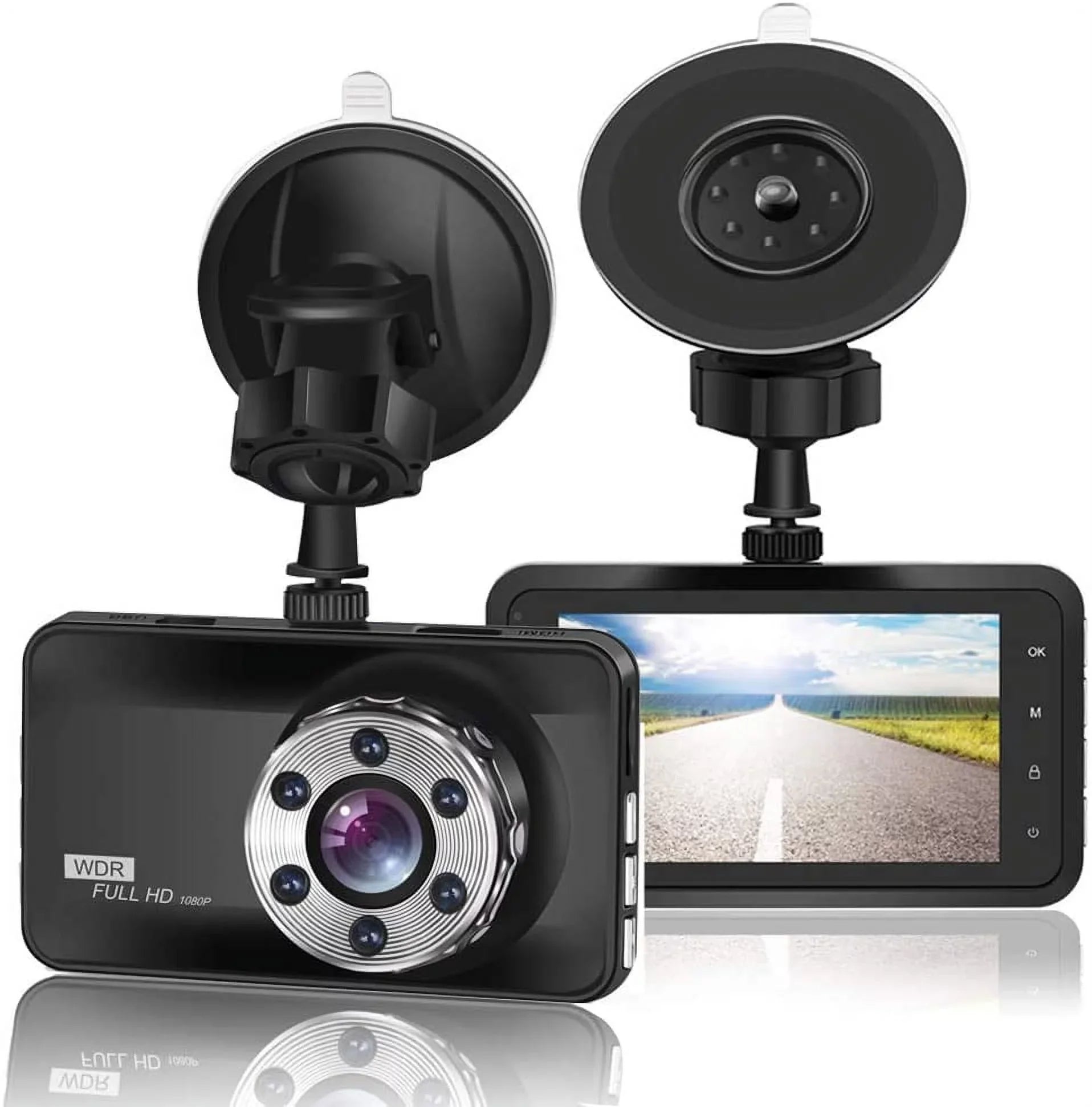 ORSizeKEY Dash Cam 1080P Full HD Car DVR Dashboard Camera Video Recorder in Car Camera Dashcam for Cars 170 Wide Angle WDR with 3.0" LCD Display Night Vision G-Sizeensor