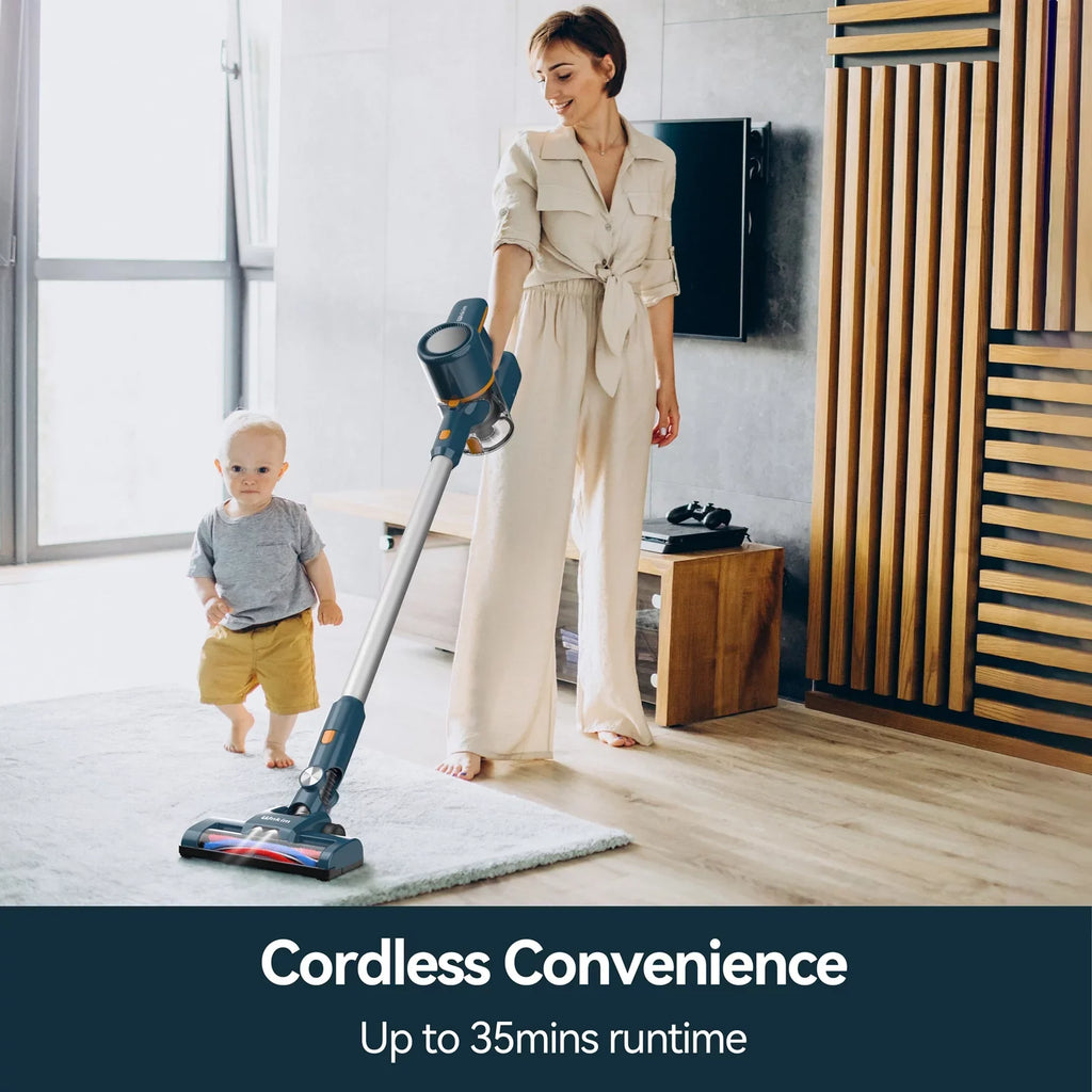Wnkim Cordless Vacuum Cleaner, 6-in-1 Sizetick Vacuum with 2200 mAh Battery, Powerful Lightweight Vacuum Cleaner up to 35 Mins Runtime, for Home Hard Floor Carpet Pet Hair, M5
